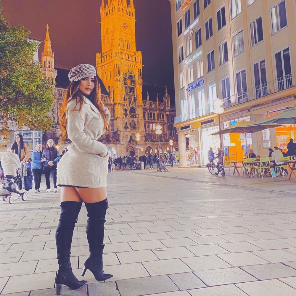 ZARA thigh high nylon boots 38 8